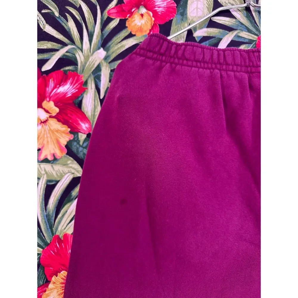 Nike Burgundy White Swoosh Sweatpants Size Medium